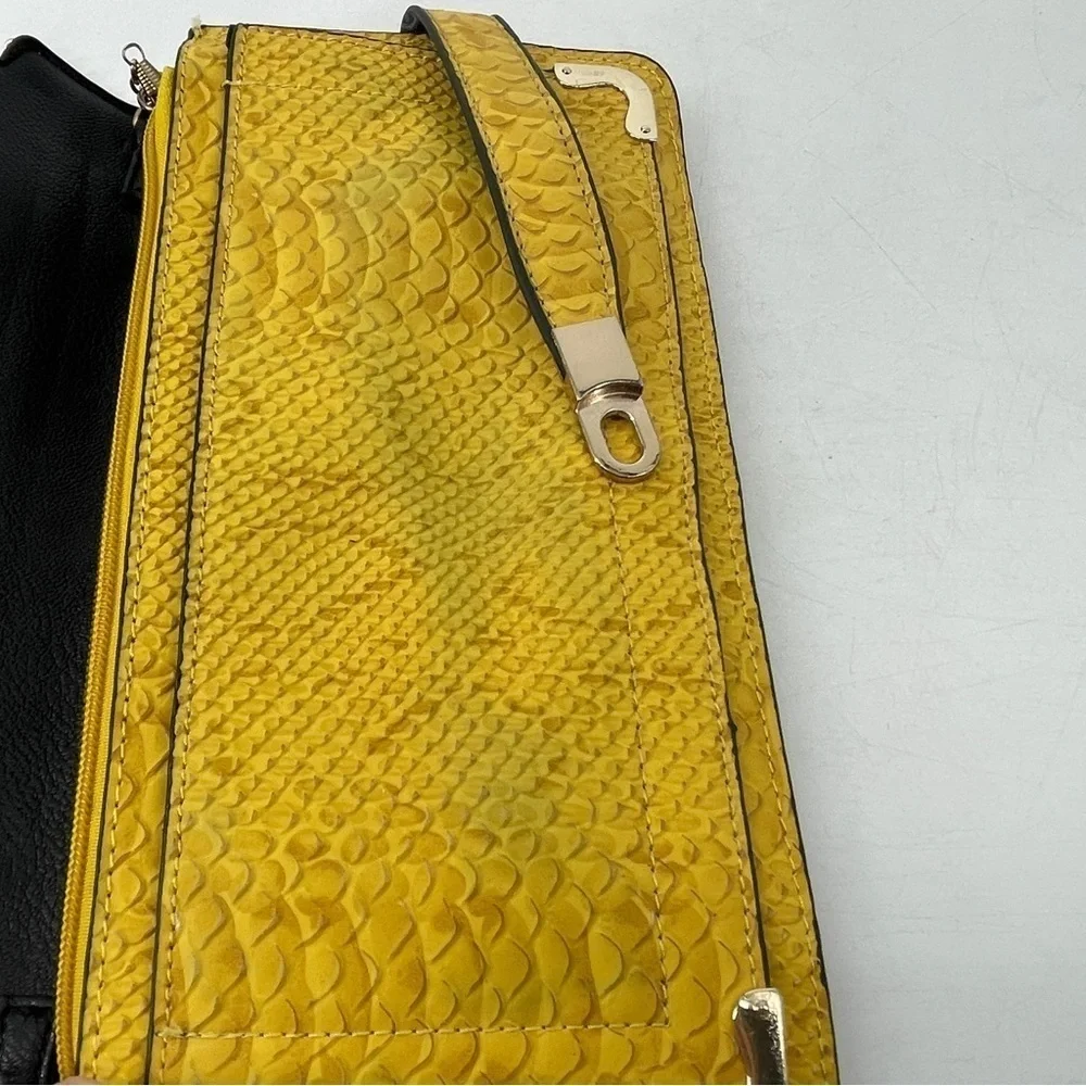 Vintage J Francis Clutch Purse With Removable Chain Strap Yellow